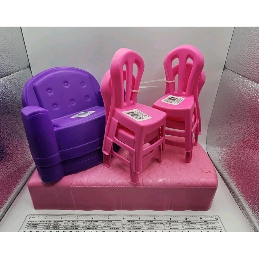 Barbie Like Dream Doll House Lot/7 Replacement Furniture Bed 2 Couch 4 Chairs
